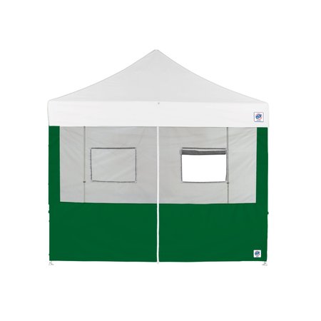 E-Z UP TAA Compliant Food Booth Middle Zipper Sidewall, 10' W x 10' H, Forest Green SW3FBFXTM10FG